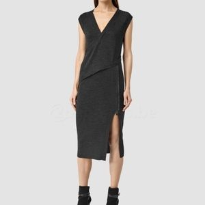 AllSaints Dark Gray Kalo dress 100% Merino Wool